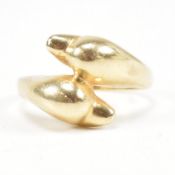 14CT GOLD DOLPHIN CROSSOVER RING