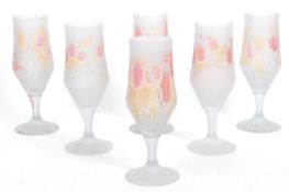 COLLECTION OF SIX TUTTI FRUTTI DRINKING WINE GLASSES