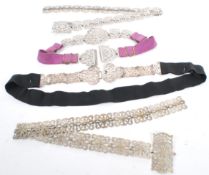 COLLECTION OF VINTAGE SILVER PLATES NURSES BELTS