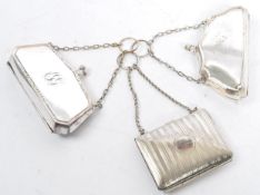 THREE VINTAGE SILVER PLATED COIN PURSES