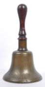 LARGE OVERSIZED 19TH CENTURY VICTORIAN BRASS SCHOOL BELL