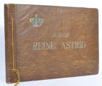 LA REINE ASTRID 20 PAGE COLOURED PICTURE CARD ALBUM