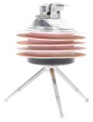 MID CENTURY 1950S ATOMIC SPACE AGE CHROME ASHTRAY STAND