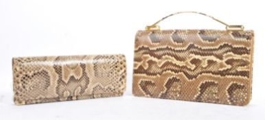VINTAGE 20TH CENTURY SNAKESKIN CLUTCH PURSE & BAG