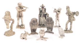 ASSORTMENT OF CAST METAL SPELTER FIGURINES