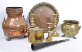 COLLECTION OF EARLY TO MID 20TH CENTURY BRASS / COPPER WARE