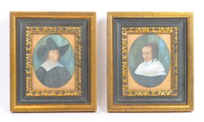 PAIR 20TH CENTURY SHEILA PARRIE PORTRAIT MINIATURE PAINTINGS