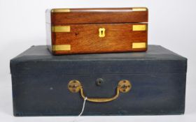 EARLY 20TH CENTURY 1930S MAHOGANY & BRASS STORAGE BOX