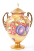 ROYAL WORCESTER BRIAN LEAMAN BONE CHINA LIDDED VASE