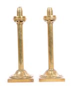 PAIR OF VICTORIAN PALMER & CO SPRING LOADED BRASS CANDLESTICKS