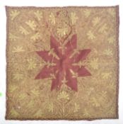 ANTIQUE PERSIAN STUMPWORK STYLE THROW / TEXTILE FRAGMENT