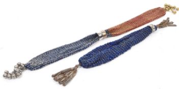 TWO 19TH CENTURY GEORGE III BEADED PURSES