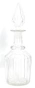 19TH CENTURY SINGLE RING GEORGIAN GLASS SPIRE STOPPE DECANTER