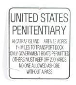 REPRODUCTION 1957 ALCATRAZ ISLAND USA PENITENTIARY ENAMEL SIGN