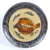 MID 20TH CENTURY MICHAEL LEACH STUDIO POTTERY CHARGER
