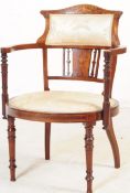 EDWARDIAN EARLY 20TH CENTURY INLAID MAHOGANY ARMCHAIR