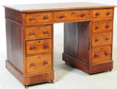 VICTORIAN 19TH CENTURY MAHOGANY TWIN PEDESTAL WRITING DESK