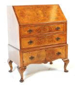 QUEEN ANNE REVIVAL BURR WALNUT BUREAU
