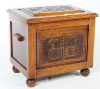 VINTAGE 20TH CENTURY ARTS & CRAFTS OAK COAL STORAGE BOX