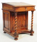 19TH CENTURY BARLEY TWIST OAK DAVENPORT WRITING TABLE / DESK