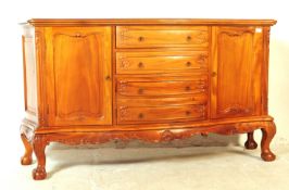 20TH CENTURY FRENCH REVIVAL WALNUT SERPENTINE SIDEBOARD