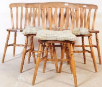 SIX COUNTRY PINE REFECTORY DINING TABLE CHAIRS