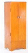 MID CENTURY TEAL WOOD PEDESTAL SCHOOL CUPBOARD