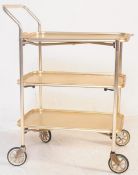 RETRO MID 20TH CENTURY THREE TIER SERVING COCKTAIL TROLLEY