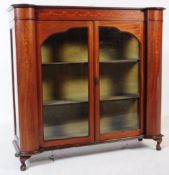 LARGE EARLY 20TH CENTURY INLAID MAHOGANY DISPLAY CABINET
