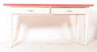 EARLY 20TH CENTURY PAINTED PINE & FORMICA TOP SCULLERY TABLE