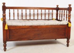 19TH CENTURY VICTORIAN MAHOGANY COT DAY-BED BENCH