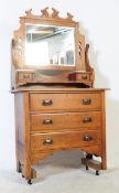 EDWARDIAN 1900S ARTS AND CRAFTS OAK DRESSING CHEST