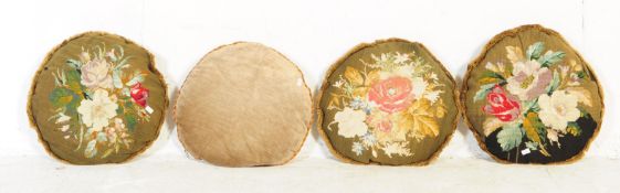 SET OF THREE EDWARDIAN EMBROIDERED CUSHIONS