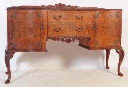 EARLY 20TH CENTURY QUEEN ANNE REVIVAL BURR WALNUT SIDEBOARD