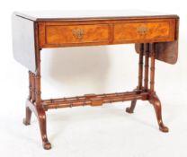 19TH CENTURY REVIVAL MAHOGANY DROP LEAF WRITING TABLE DESK