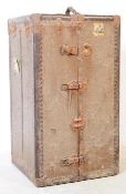 EARLY 20TH CENTURY CANVAS METAL MOUNTED TRUNK