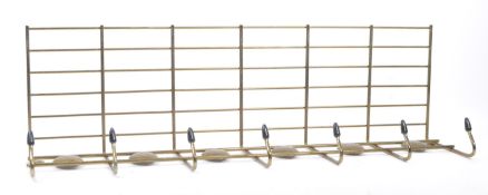 MID CENTURY WALL MOUNTED COAT HOOKS WITH SHELF ABOVE