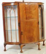 1950S QUEEN ANNE REVIVAL WALNUT CHINA DISPLAY CABINET