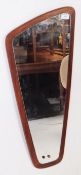 VINTAGE DANISH ATOMIC INSPIRED ASYMMETRIC TEAK WALL MIRROR