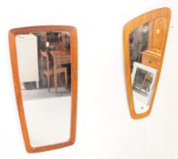 TWO VINTAGE 20TH CENTURY ATOMIC TEAK WALL MIRRORS