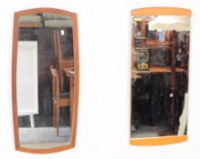 TWO 20TH CENTURY ATOMIC STYLE TEAK WALL MIRRORS