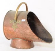 LATE 19TH CENTURY VICTORIAN COPPER HELMET COAL SCUTTLE