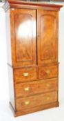 19TH CENTURY GEORGE III MAHOGANY LINEN PRESS ON CHEST