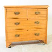 EDWARDIAN 1900S ART NOUVEAU SATIN WALNUT CHEST OF DRAWERS