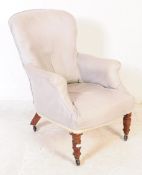 19TH CENTURY GEORGE III MAHOGANY WINGBACK ARMCHAIR