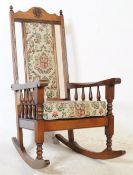 20TH CENTURY VICTORIAN STYLE MAHOGANY ROCKING CHAIR