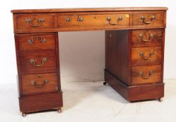 19TH CENTURY VICTORIAN TWIN PEDESTAL OFFICE DESK