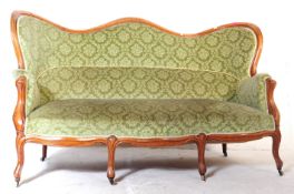 19TH CENTURY LARGE WALNUT SERPENTINE CANAPE SOFA