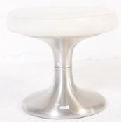 VINTAGE MID 20TH CENTURY WHITE LEATHERETTE STOOL
