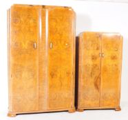 VINTAGE ART DECO 1930S BURR WALNUT BEDROOM SUITE